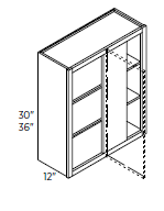 30" High Glass Single Doors