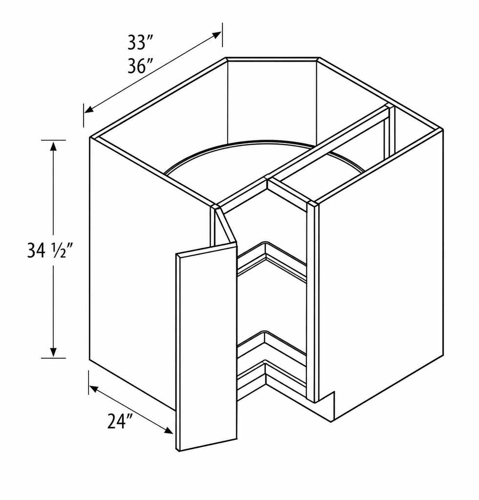 Lazy Susan Cabinet 36"W 12"D