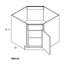 Sink Base Diagonal Cabinet 36"