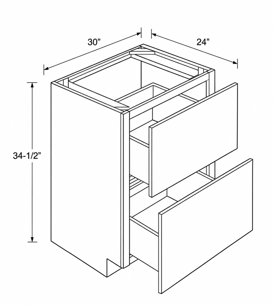 2 Drawer Base Cabinet 30"