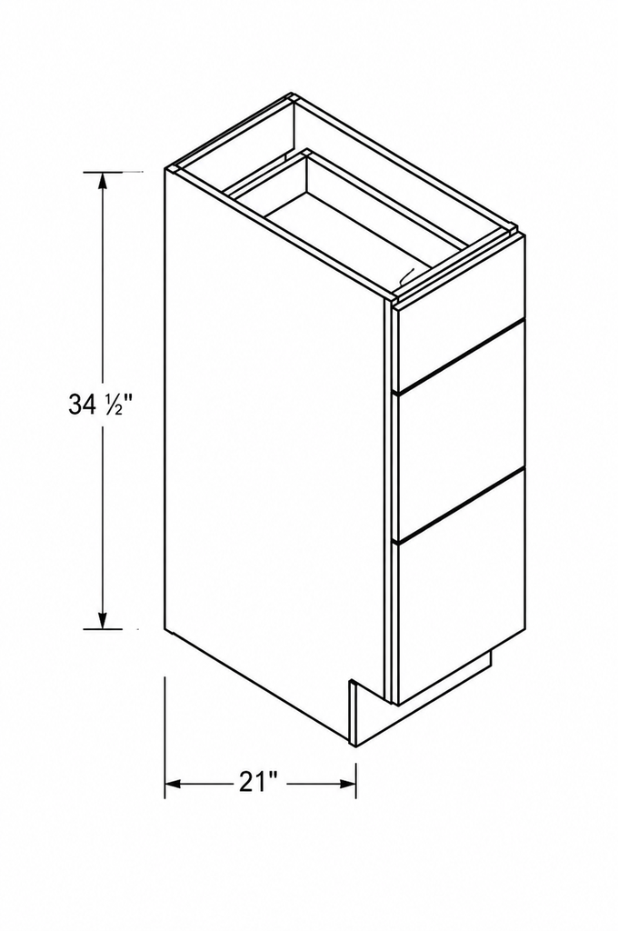 Vanity 3 Drawer Base Cabinet 12"