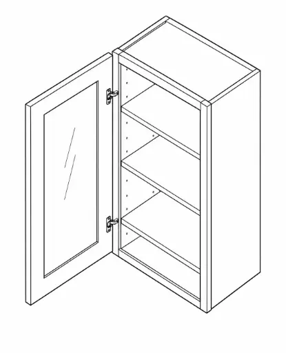 [SW_W3042GD] Wall Glass Door Cabinet 30"W 42"H